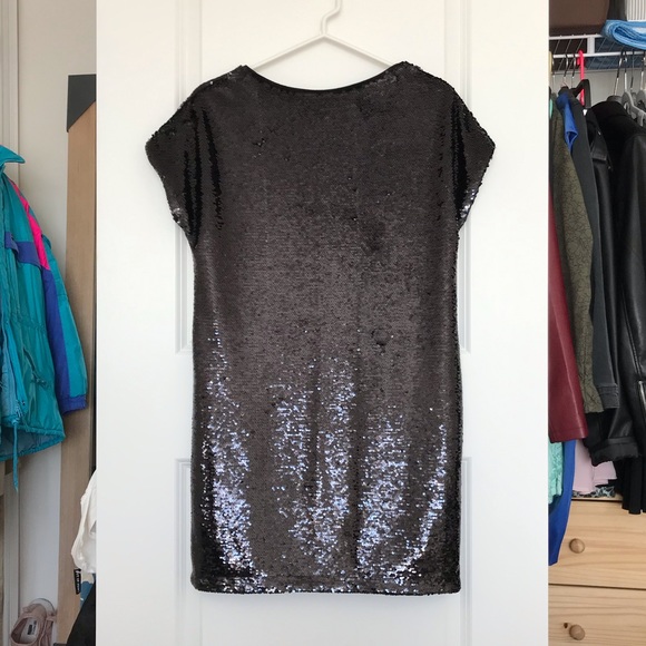 Garage Black Sequin Shift Dress - Picture 4 of 7